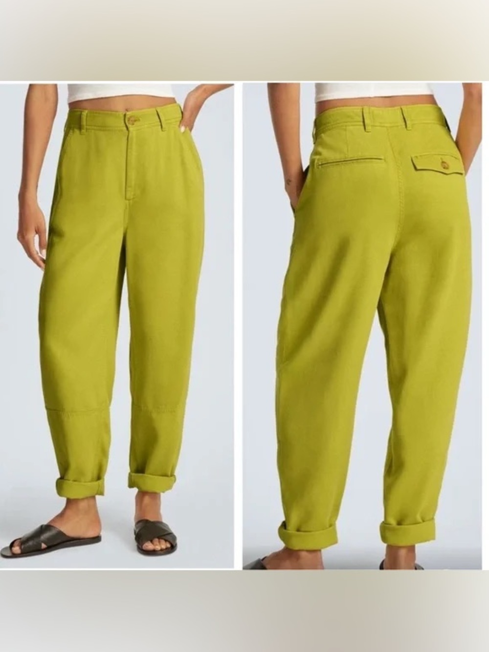 Everlane The Tencel Relaxed beach summer bohemian Chino lime size 2